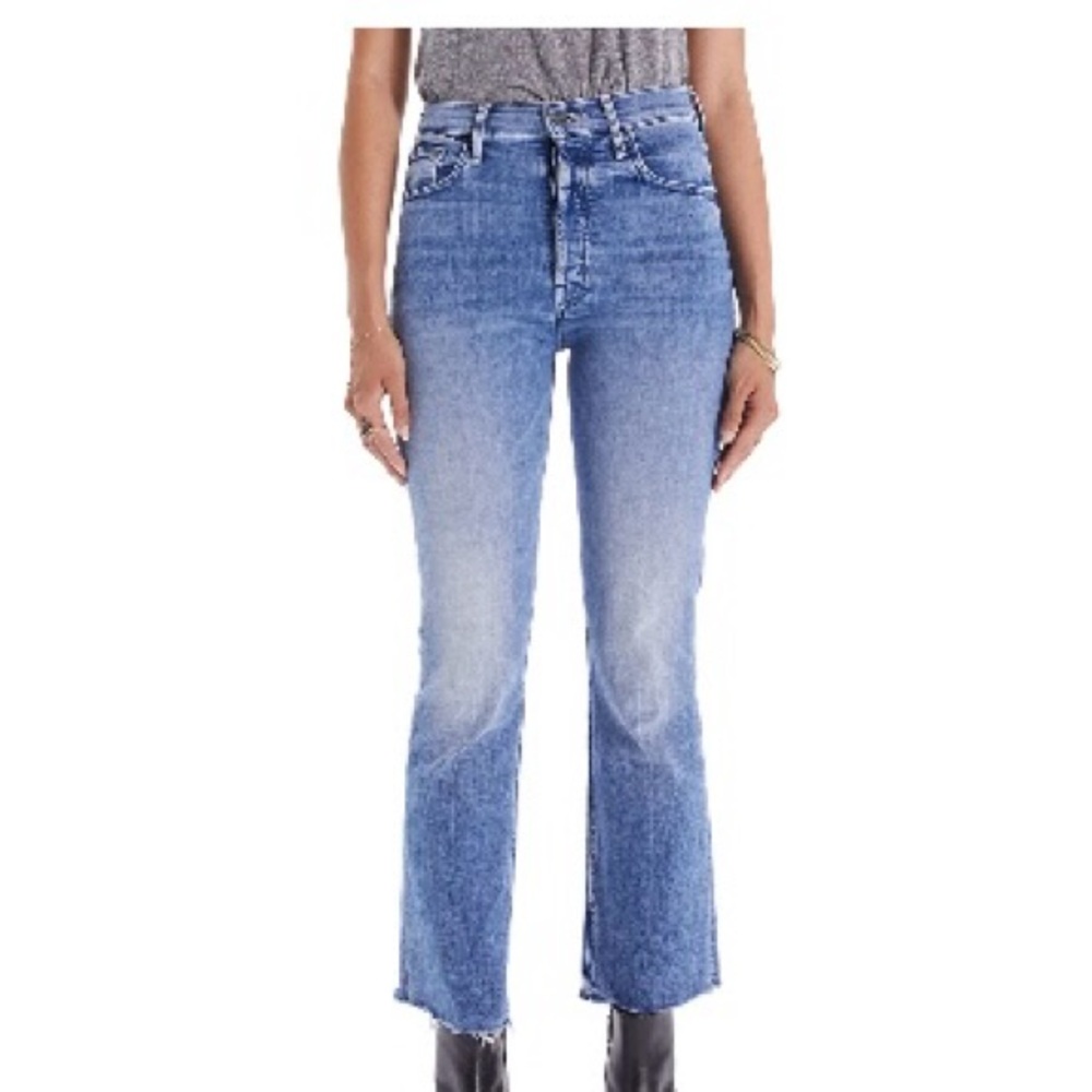 MOTHER Blue Straight Leg Jeans